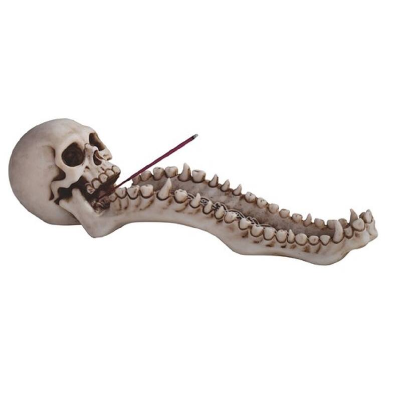 QMax 10.5"W Skull Incense Burner Incense Sticks Holder Fantasy